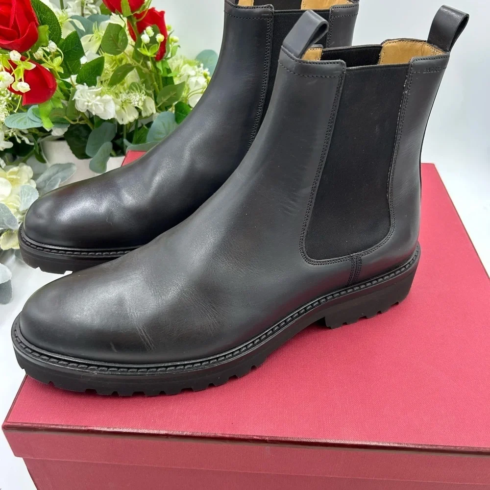 Men's Bally calf skin leather Chelsea boots size 11.5 made in Italy